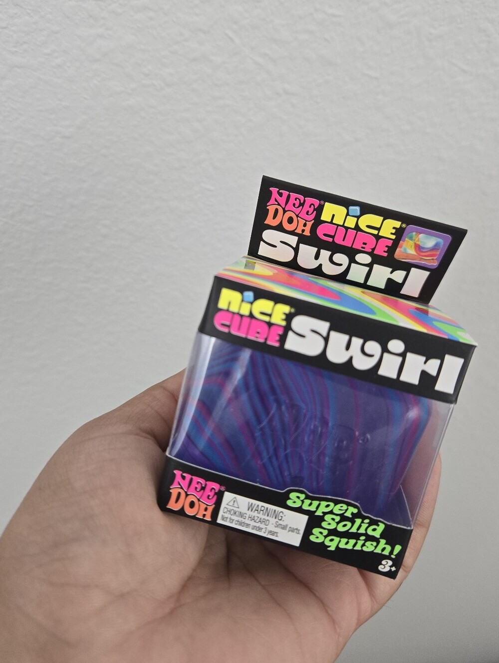 NIB Needoh Nice Cube Swirl Stress squishy Toy